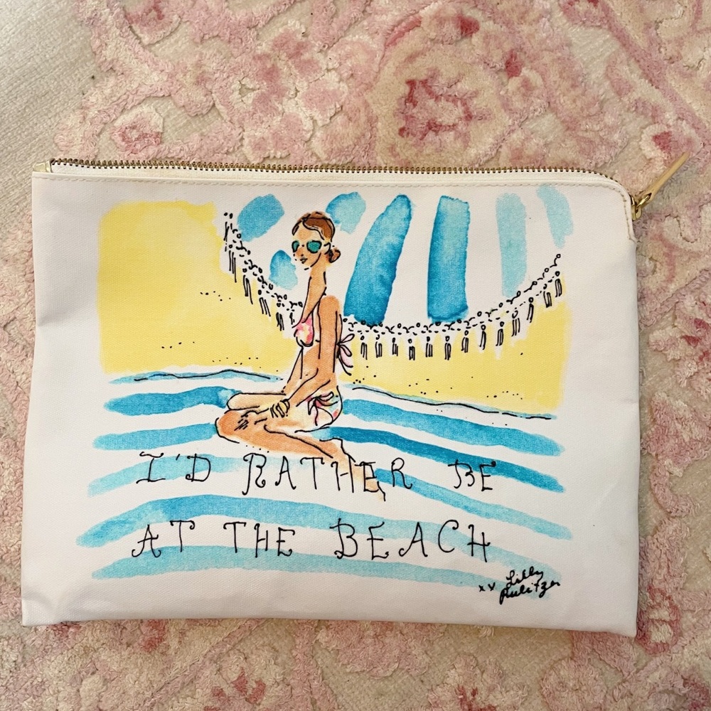 Lilly Pulitzer Zip Pouch Clutch I’d Rather Be at the Beach